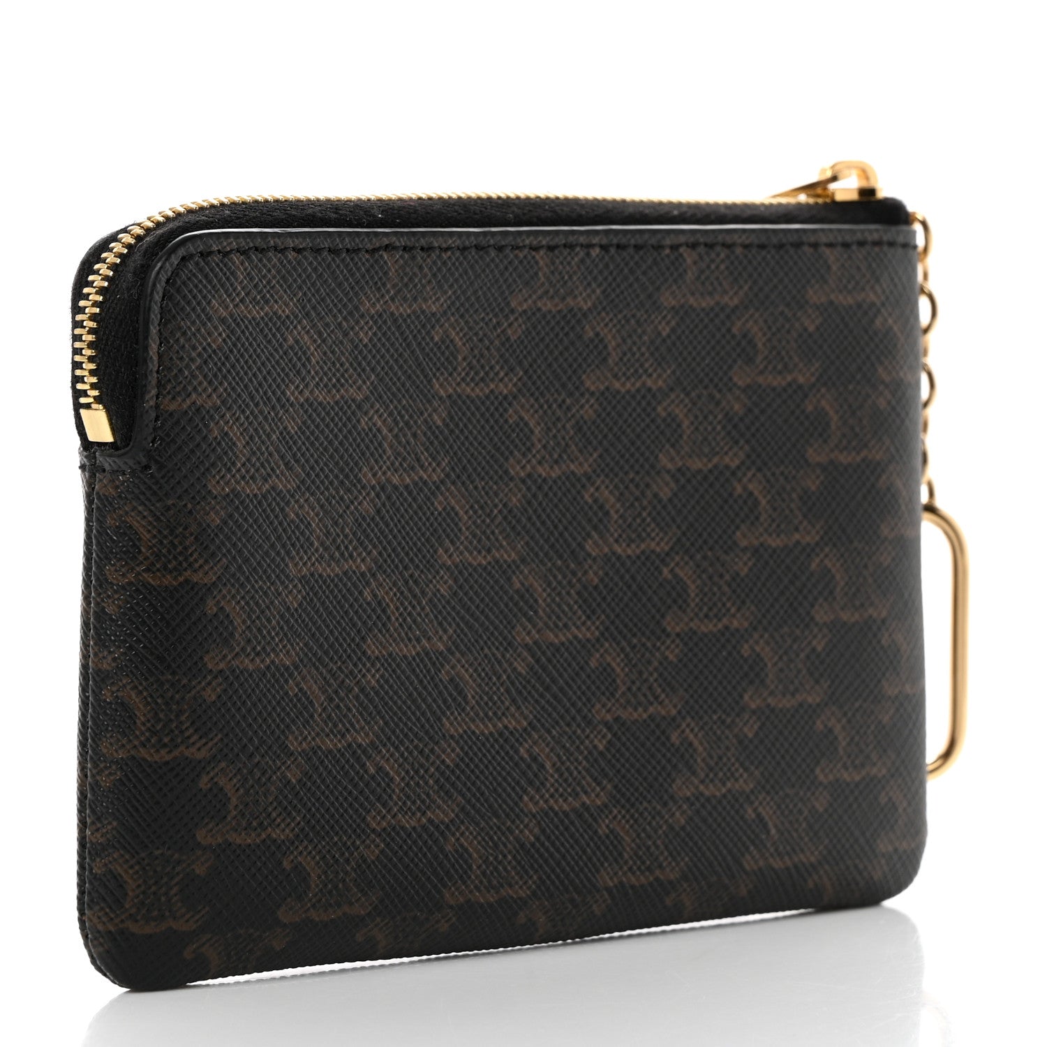 Celine Triomphe Canvas Zipped Coin Purse Black 3 of 6