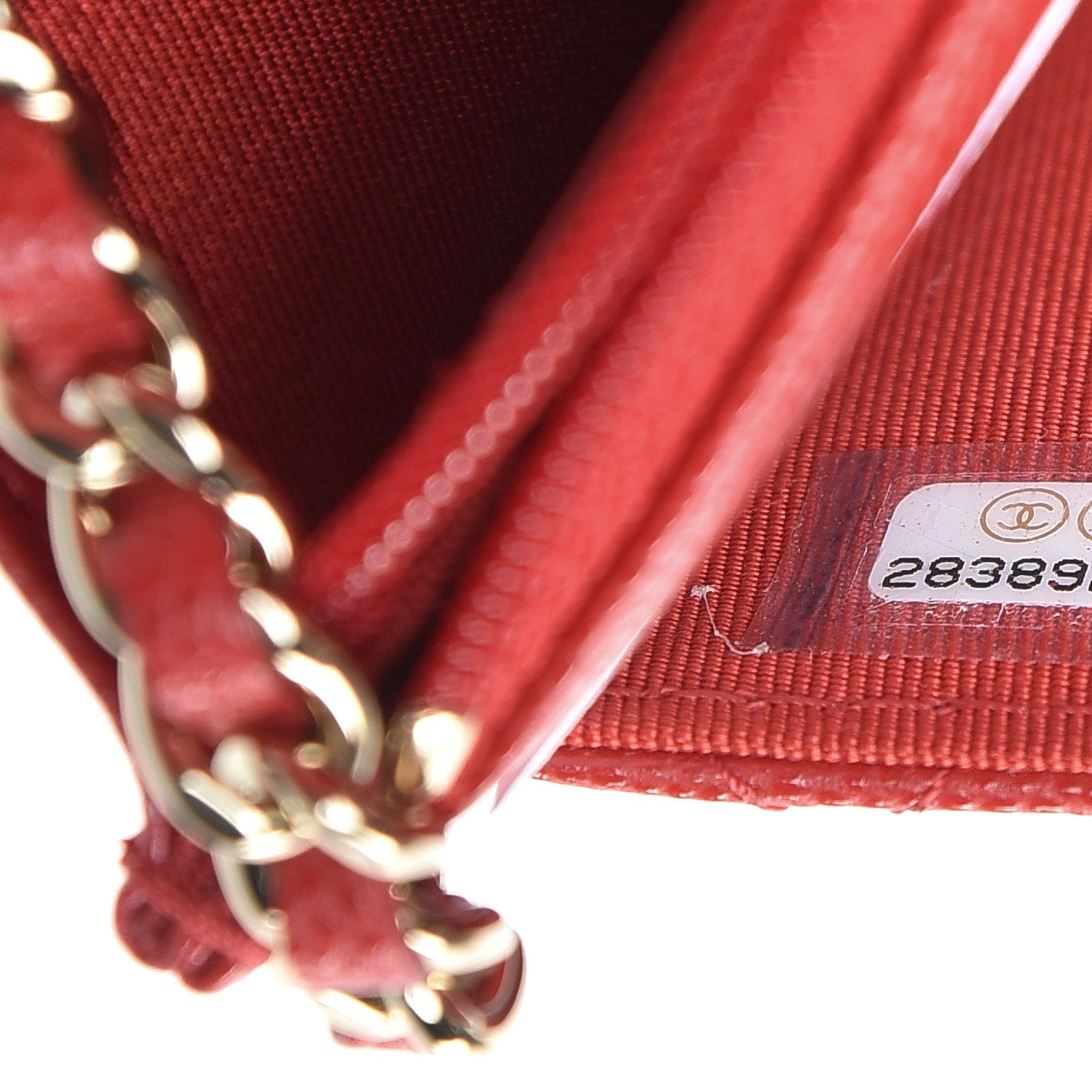 Chanel Caviar Quilted Wallet on Chain WOC Red 7 of 11