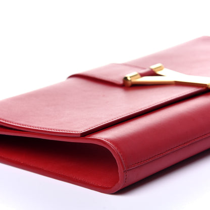 Saint Laurent Calfskin Classic Y Ligne Clutch Red 8 of 11