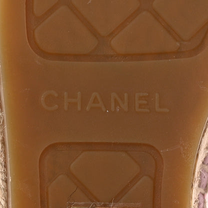 Chanel Tweed Grosgrain CC Espadrilles 39 Pink Multicolor 6 of 12