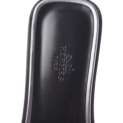 Hermes Metallic Nappa Oran Sandals 39 Argent 6 of 10