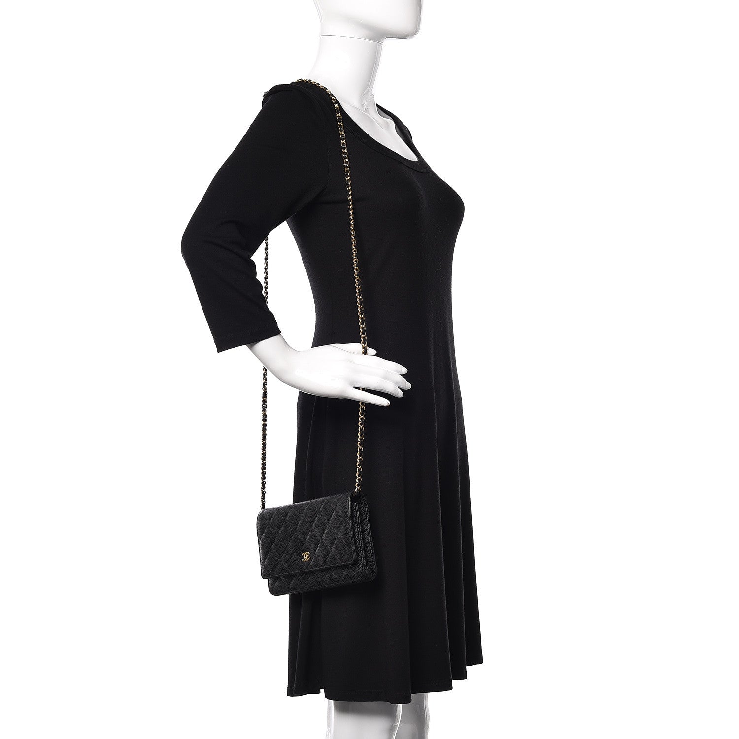 Chanel Caviar Quilted Wallet On Chain WOC Black 2 of 11
