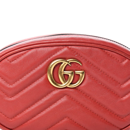 Gucci Calfskin Matelasse GG Marmont Belt Bag 85 34 Hibiscus Red 10 of 12