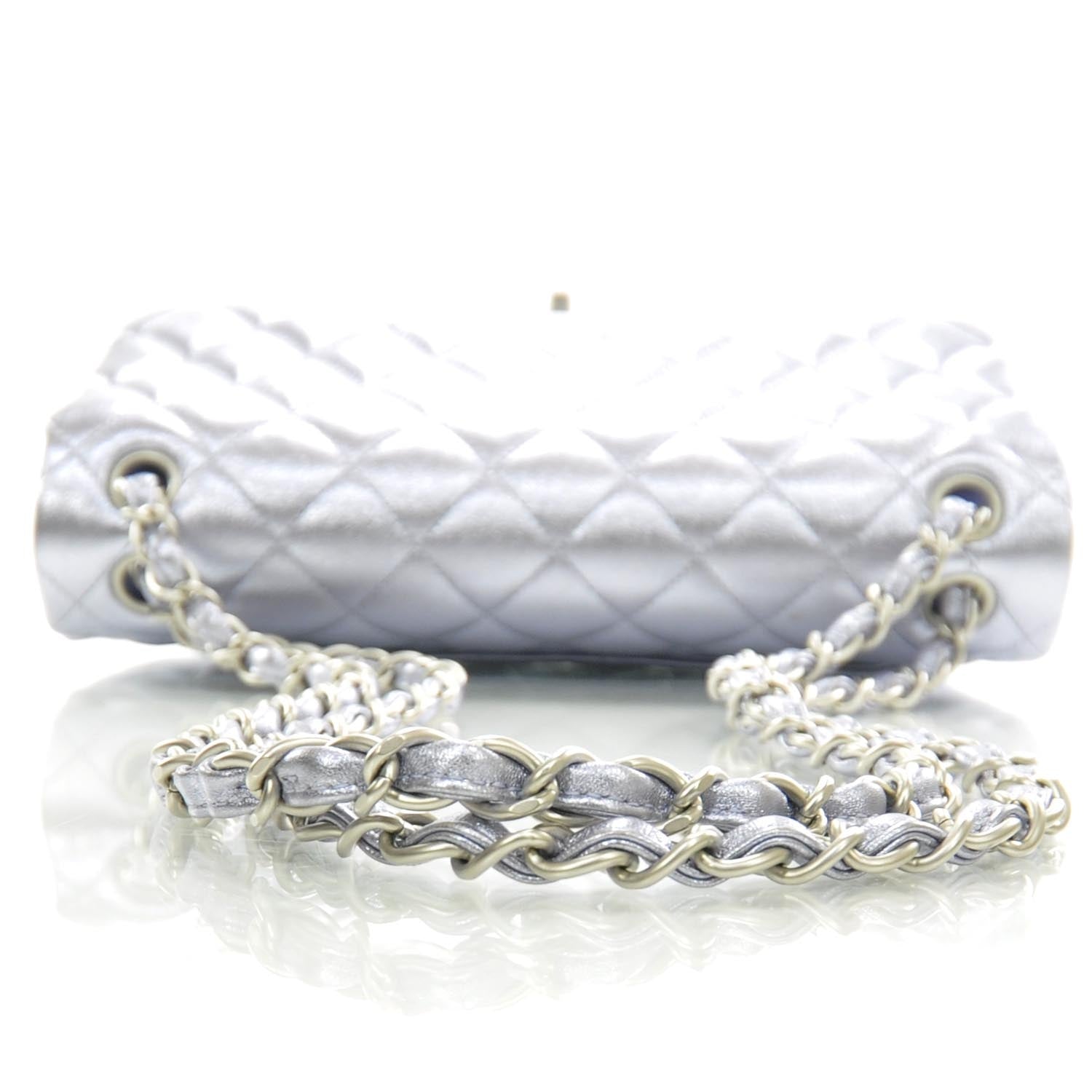 Chanel Metallic Lambskin Quilted Jumbo Flap Lilac 5 of 10