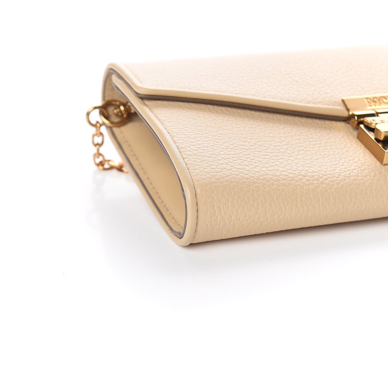 MCM Calfskin Large Patricia Wallet On Chain Beige 7 of 10