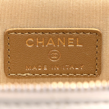 Chanel Lambskin Quilted Pearl Crush Mini Vanity Case With Chain White 6 of 10