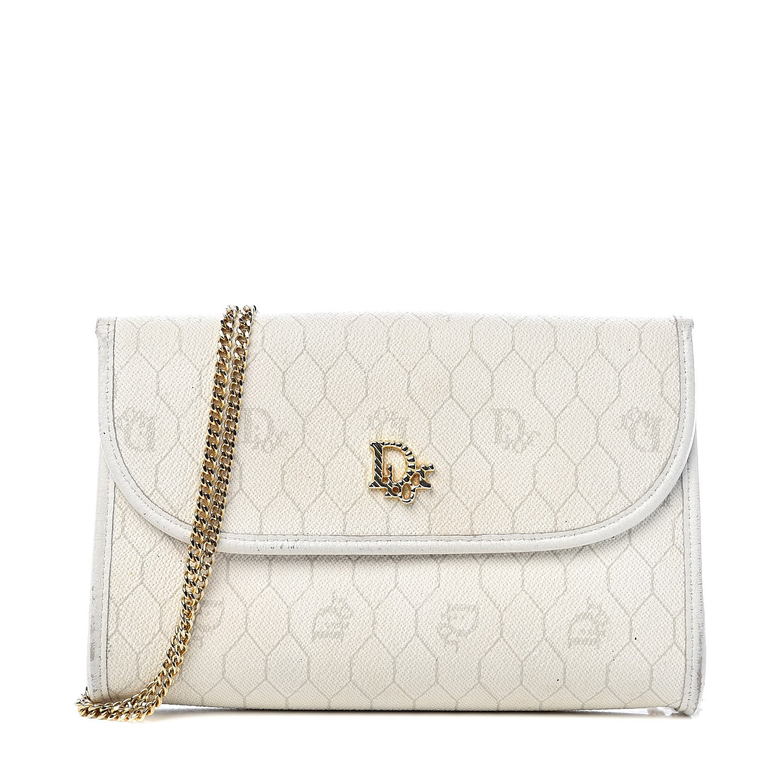 Christian Dior Monogram Chain Flap White 1 of 18