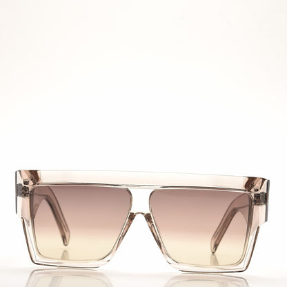 Celine Square Acetate Transparent Smoke Flat Sunglasses CL 40030F Pink 2 of 8