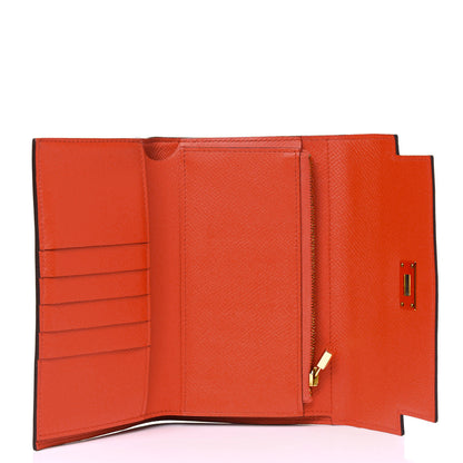Hermes Epsom Medium Kelly Wallet Rouge Tomate 3 of 12
