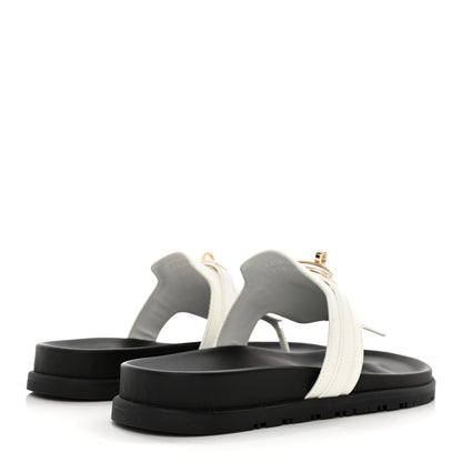 Hermes Calfskin Womens Empire Sandals 39.5 White 4 of 9