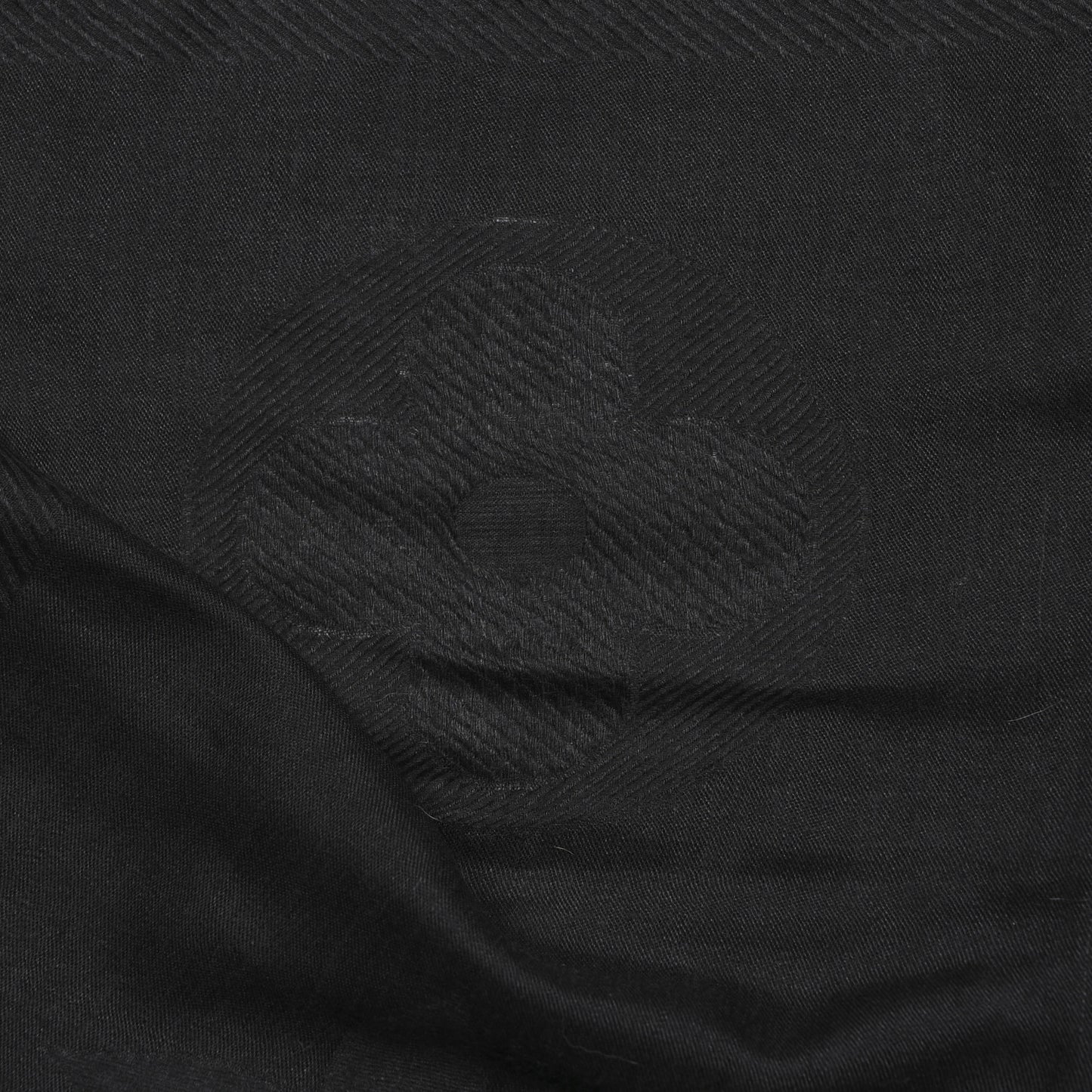 Cashmere Silk Monogram Stole Black