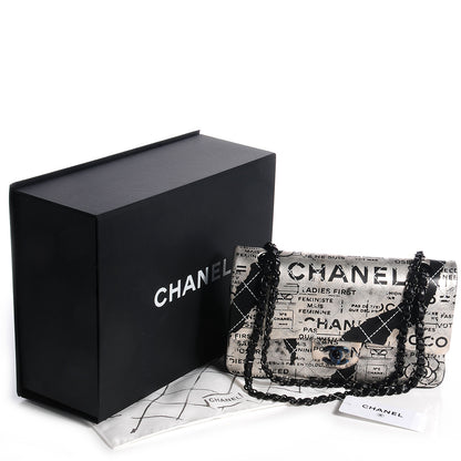 Chanel Lambskin Hand Painted Medium Double Flap Black 5 of 8