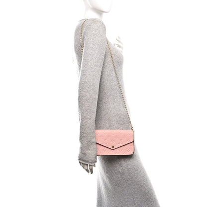 Louis Vuitton Empreinte Pochette Felicie Chain Wallet Rose Poudre 2 of 11