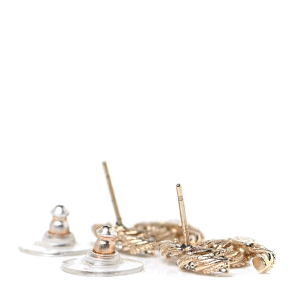 Chanel Crystal Twisted CC Earrings Gold 3 of 4