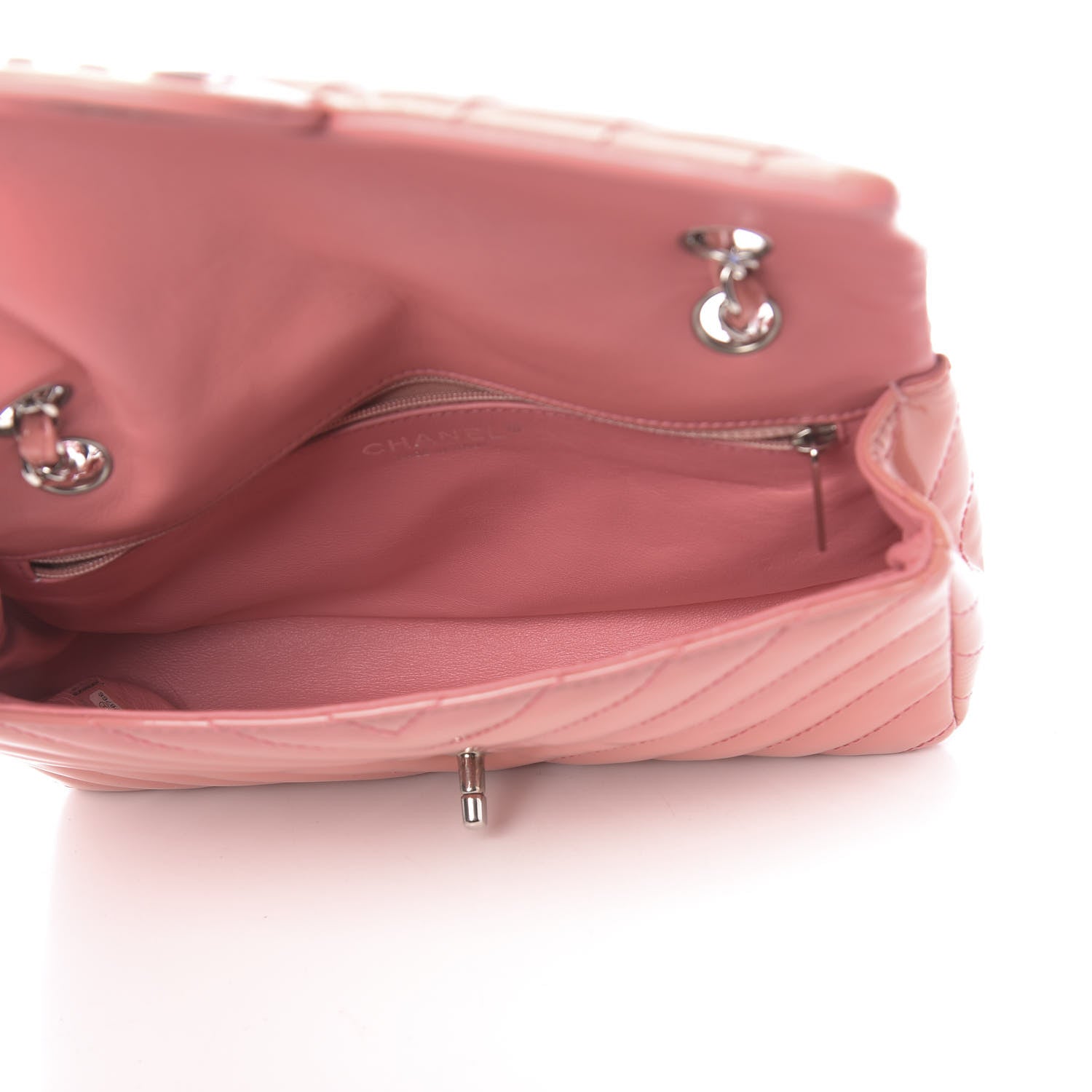 Chanel Patent Chevron Quilted Medium Single Flap Pink 5 of 11