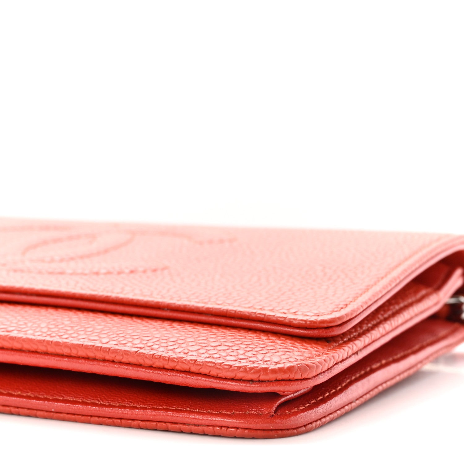 Chanel Caviar Timeless CC Wallet On Chain WOC Orange 11 of 12