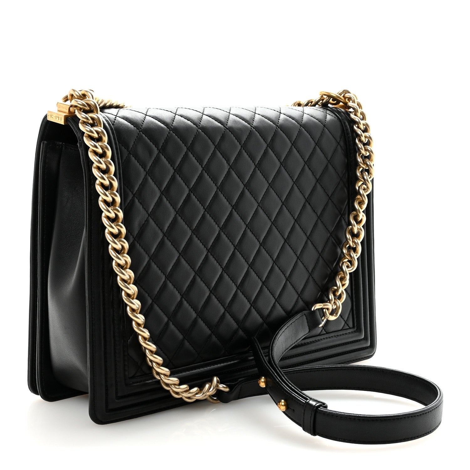 Chanel Lambskin Quilted Large Boy Flap Black 3 of 10