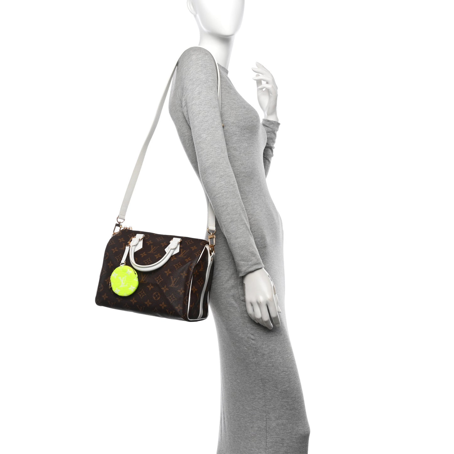 Monogram LV Match Speedy Bandouliere 25 White