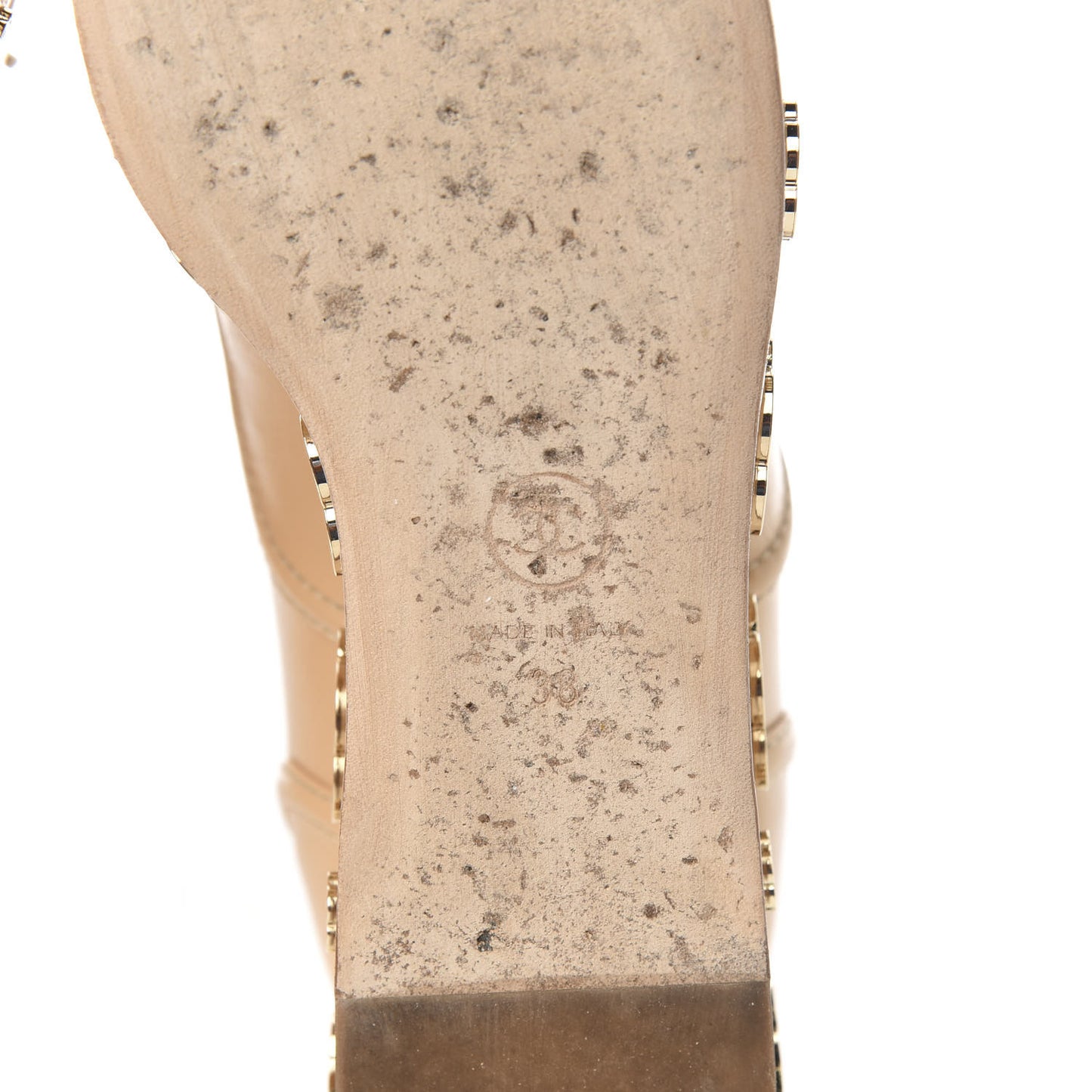 Crumpled Calfskin Lace Up Platform Oxford 38 Beige Black