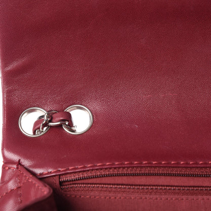 Chanel Lambskin Surpique Chevron Medium Single Flap Dark Red 14 of 14