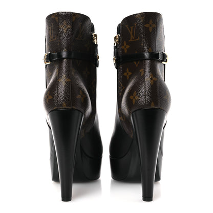 Louis Vuitton Calfskin Monogram Afterglow Platform Ankle Boots 39.5 Black 6 of 13