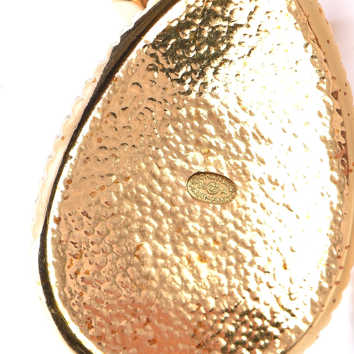 Chanel CC Large Drop Clip On Earrings Gold 4 of 4