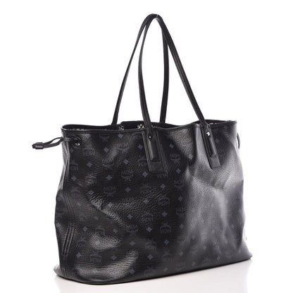 MCM Visetos Large Liz Reversible Shopper Tote Black 6 of 35
