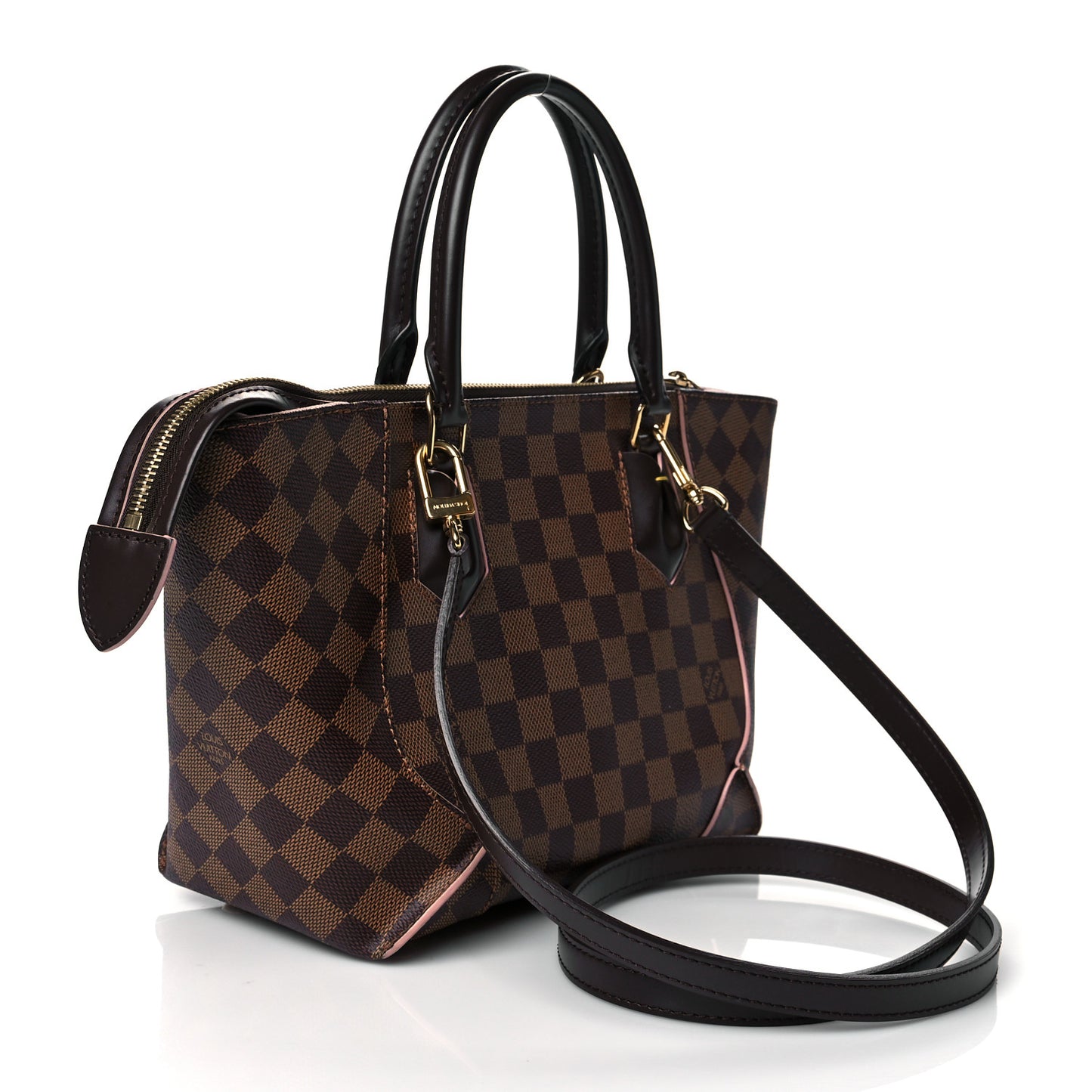 Damier Ebene Caissa Tote PM Rose Ballerine