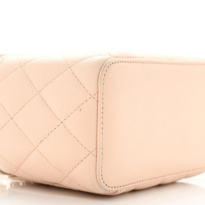 Chanel Caviar Quilted Small Vanity Case With Chain Light Beige 9 of 13