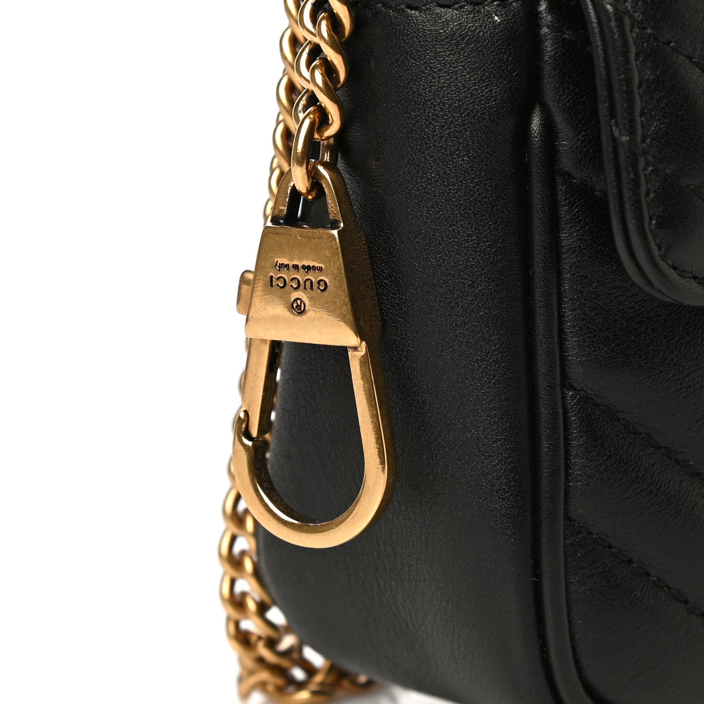Calfskin Matelasse Super Mini GG Marmont Shoulder Bag Black