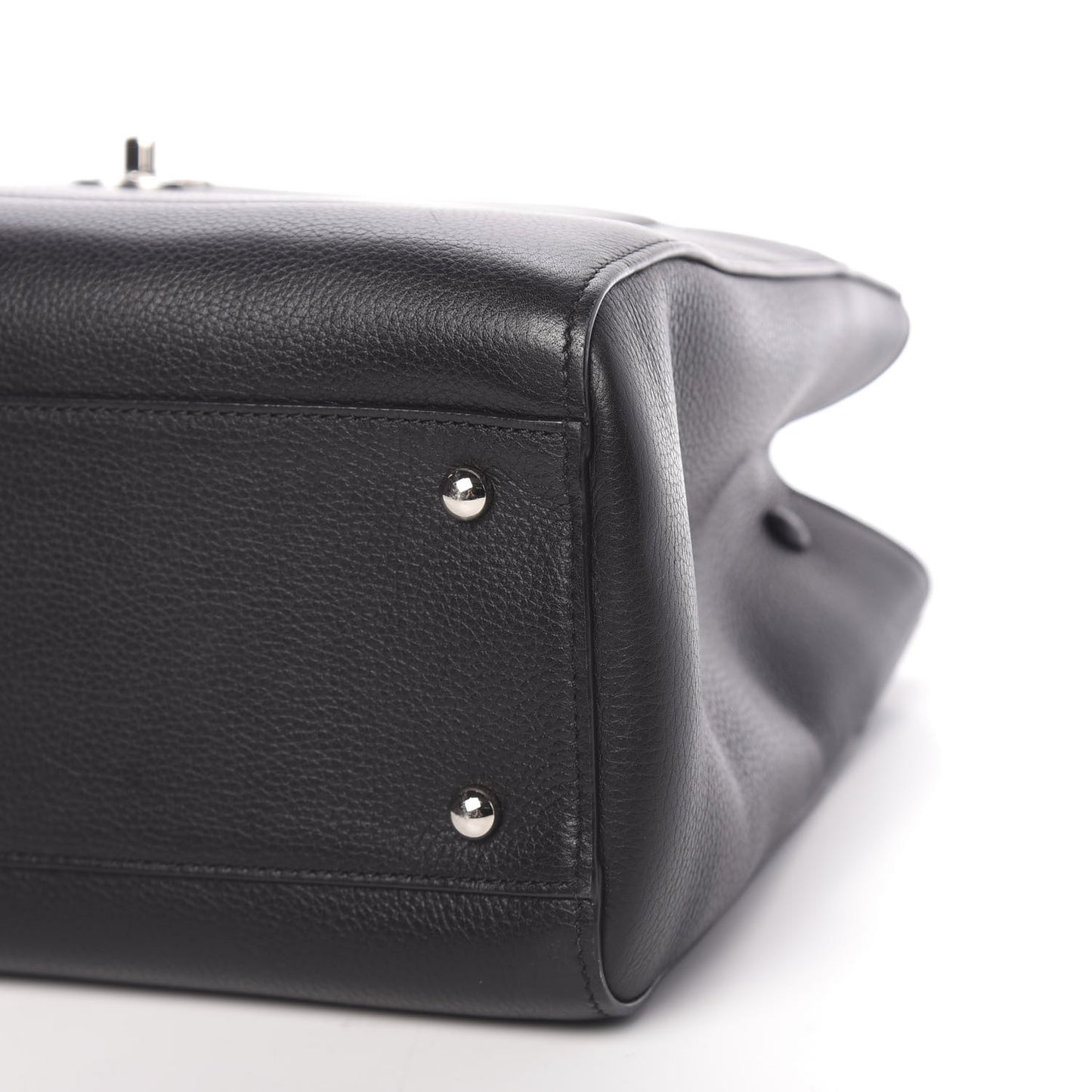 Grained Calfskin Small Neo Executive Shopper Tote Black