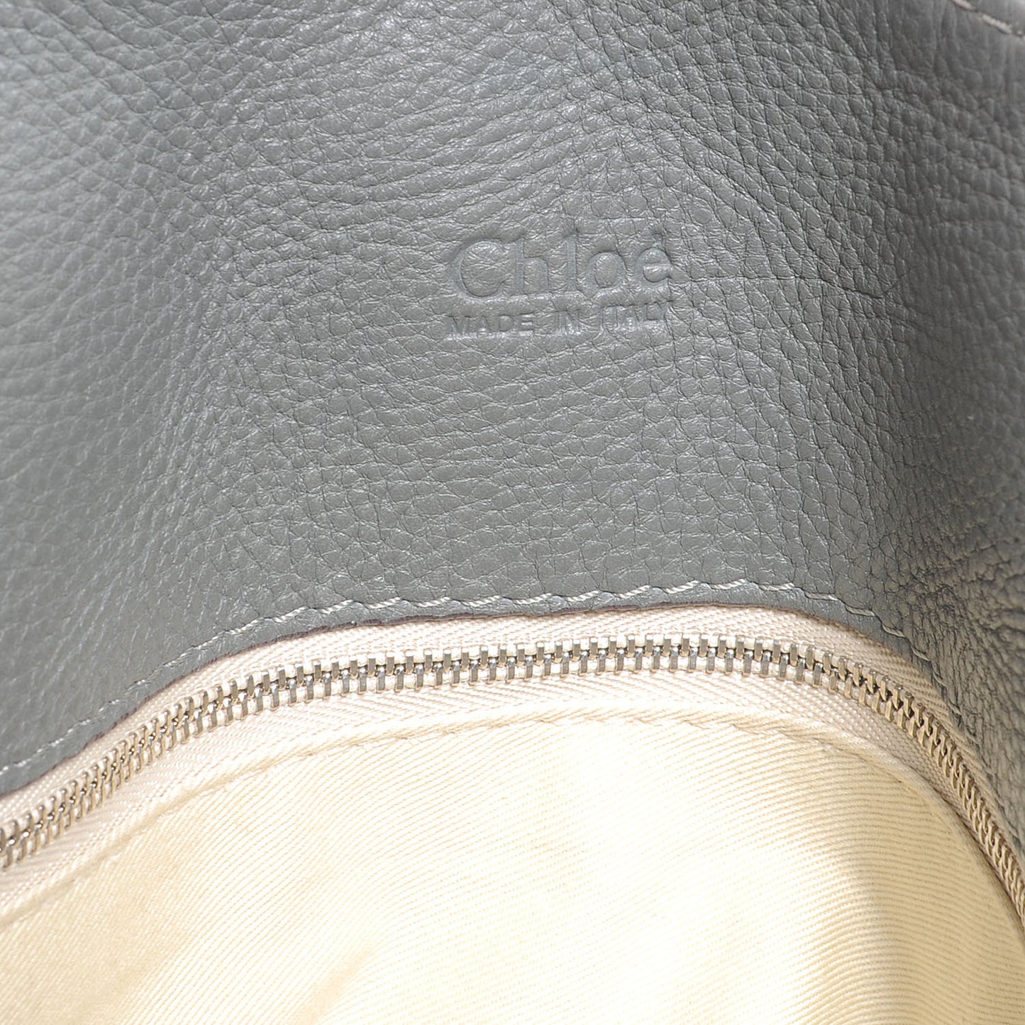 Leather Paddington Tote Gris Vert