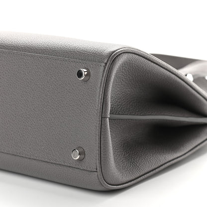 Gucci Grainy Calfskin Small Zumi Top Handle Bag Dusty Grey 9 of 9