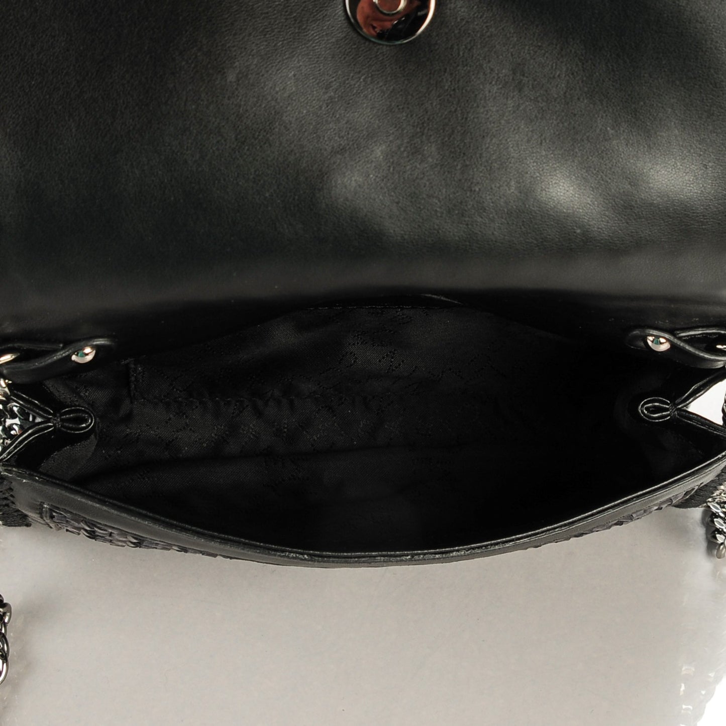 Faux Leather Woven Crossbody Black
