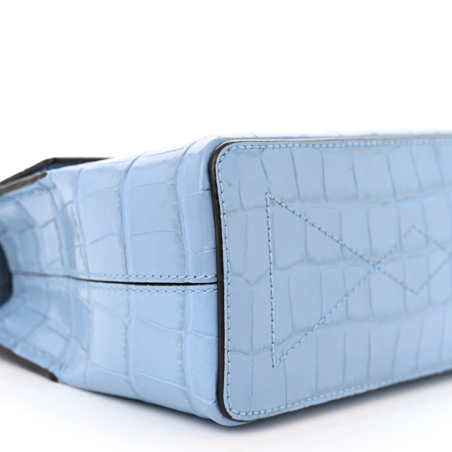 Mulberry Shiny Croc Calfskin Embossed Micro Seaton Blue 8 of 9