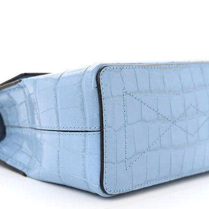 Mulberry Shiny Croc Calfskin Embossed Micro Seaton Blue 8 of 9