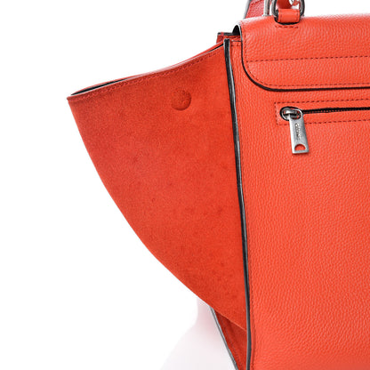 Celine Drummed Calfskin Suede Medium Trapeze Vermillion 14 of 21