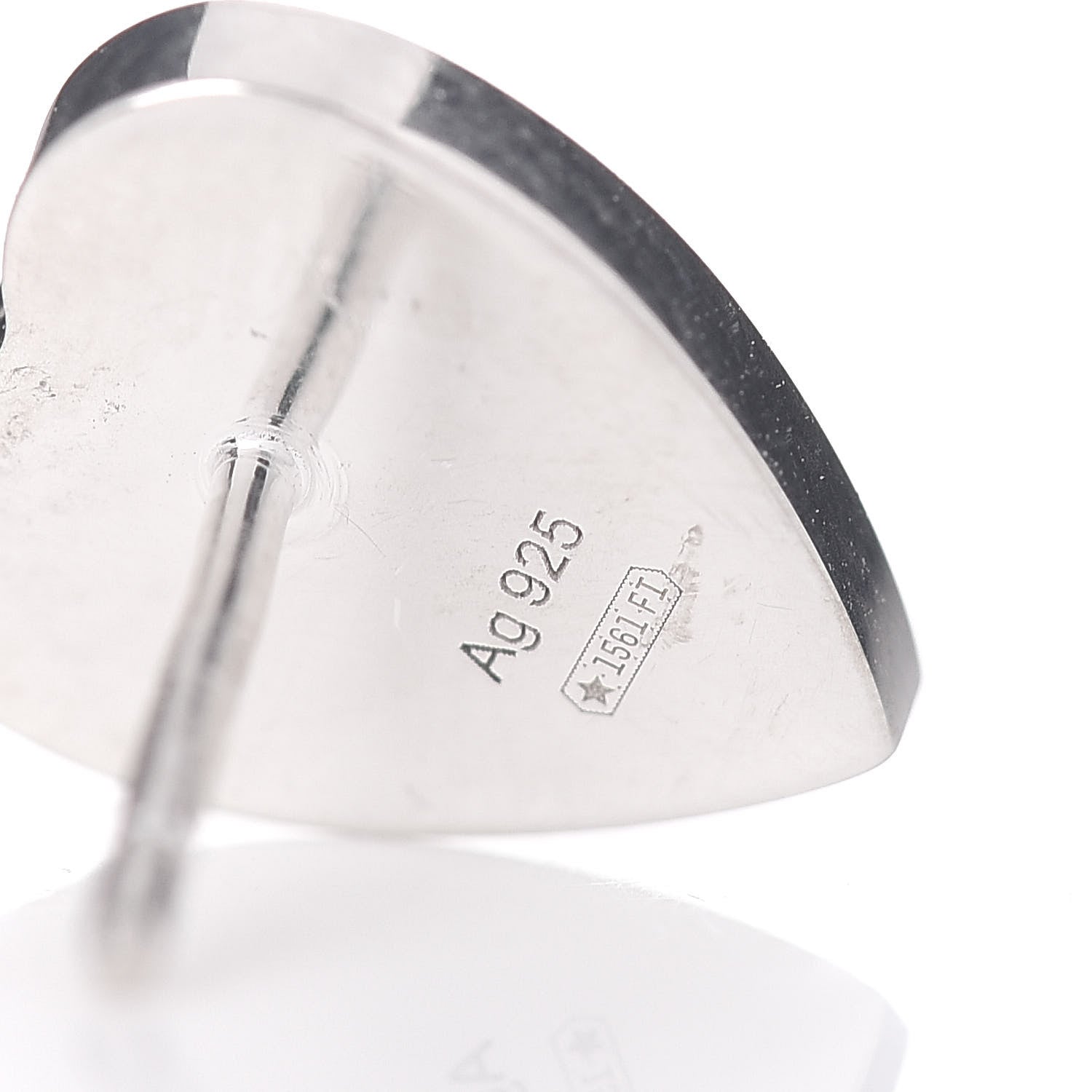 Gucci Sterling Silver Trademark Heart Stud Earrings 4 of 4