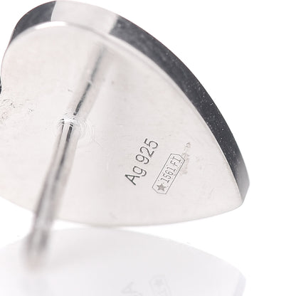 Gucci Sterling Silver Trademark Heart Stud Earrings 4 of 4