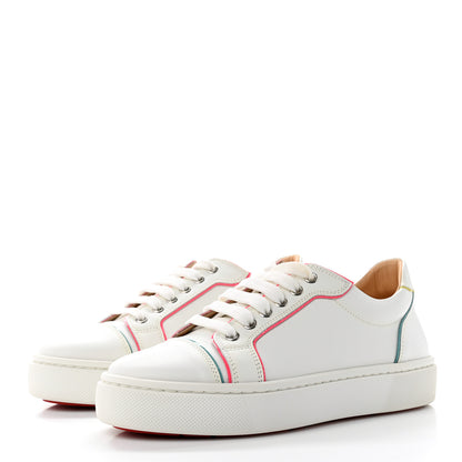 Christian Louboutin Calfskin Patent Vieirissima Flat Sneakers 37.5 White Multicolor 3 of 9