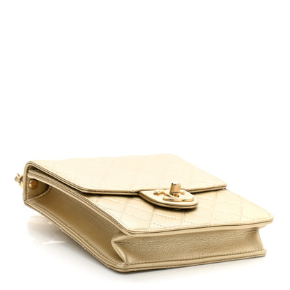 Chanel Metallic Goatskin Quilted Chic Pearls Flap Gold 8 of 19