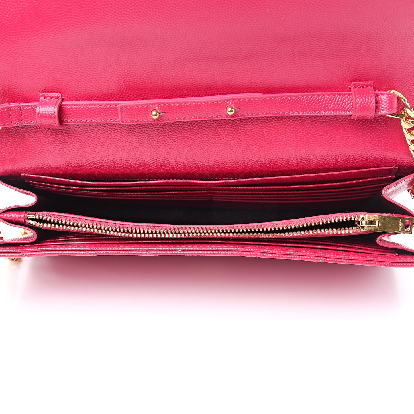 Grain De Poudre Matelasse Chevron Monogram Chain Wallet Bubblegum