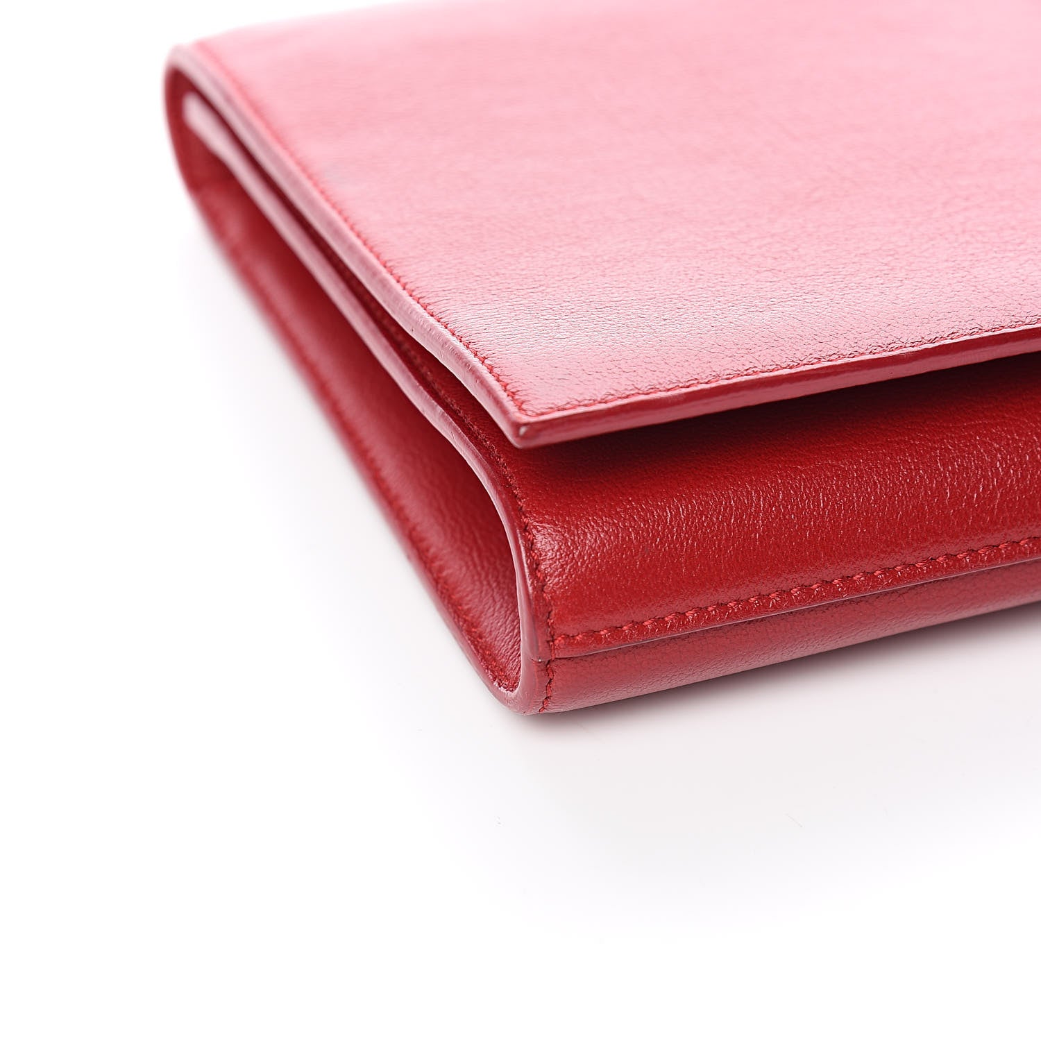 Saint Laurent Calfskin Monogram Large Belle De Jour Clutch Red 8 of 14