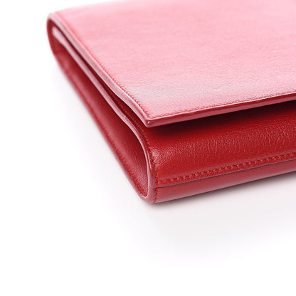 Saint Laurent Calfskin Monogram Large Belle De Jour Clutch Red 8 of 14
