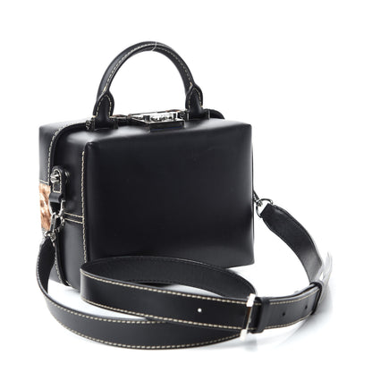MCM Calfskin Calf Hair Leopard Soft Berlin Crossbody Black 3 of 9