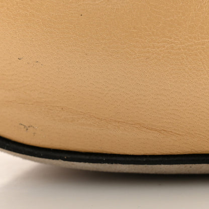 Chanel Goatskin Grosgrain Cap Toe CC Slingback Pumps 40 Beige Black 10 of 11