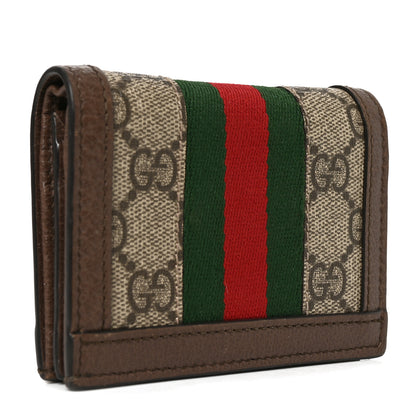 Gucci GG Supreme Monogram Web Ophidia Card Case Beige New Acero 3 of 7