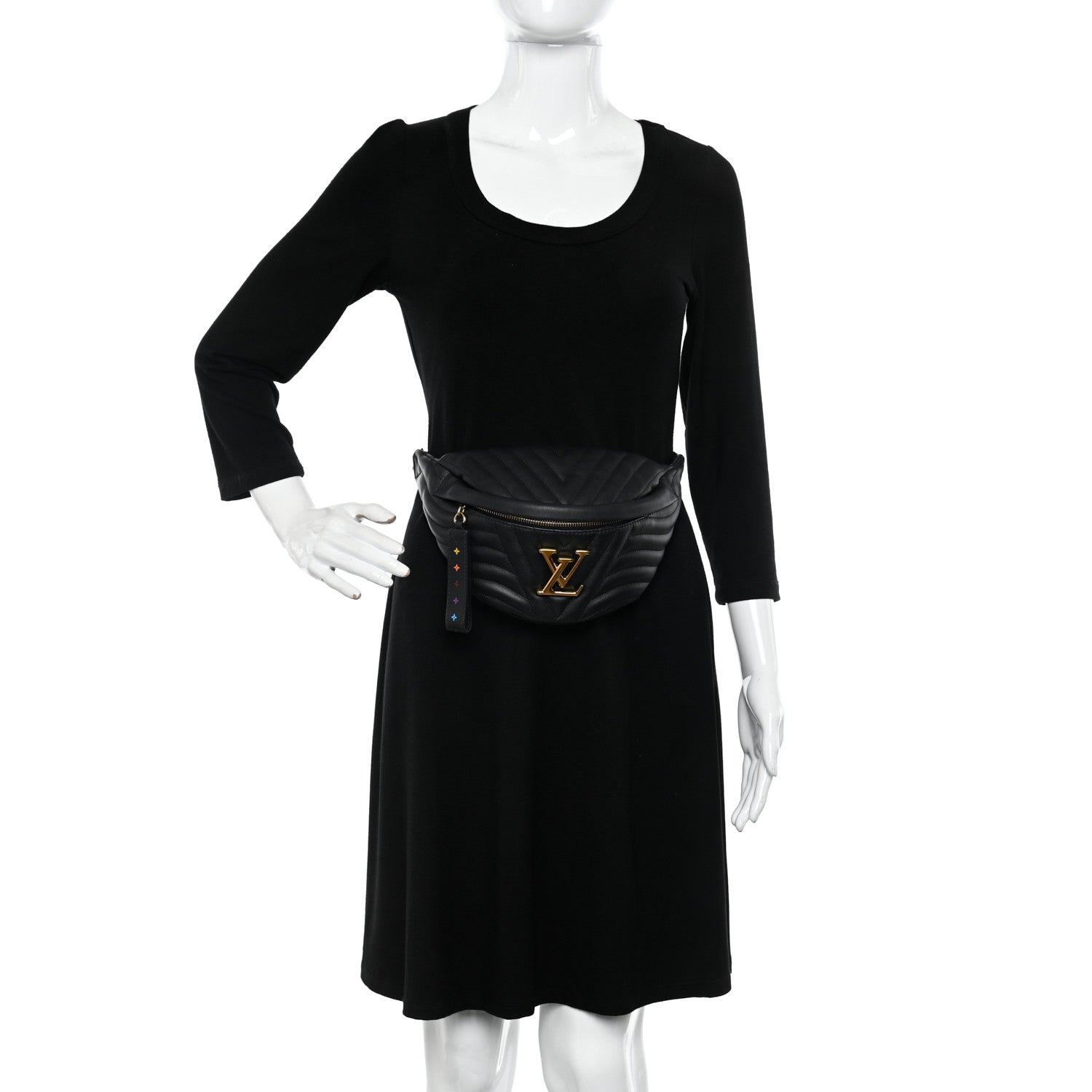 Louis Vuitton Calfskin Quilted New Wave Bumbag Black 2 of 9