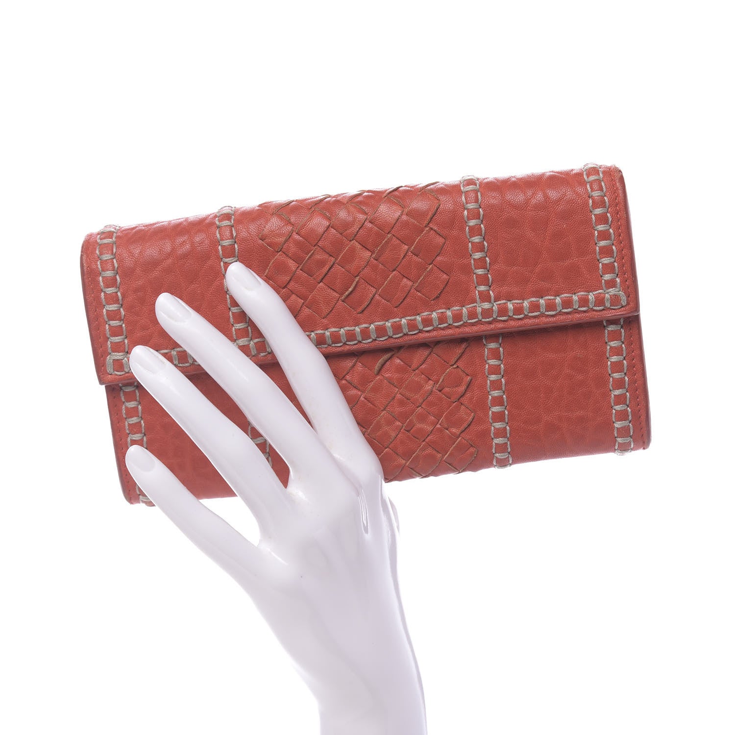 Bottega Veneta Lambskin Intrecciato Continental Wallet Pompei 2 of 8