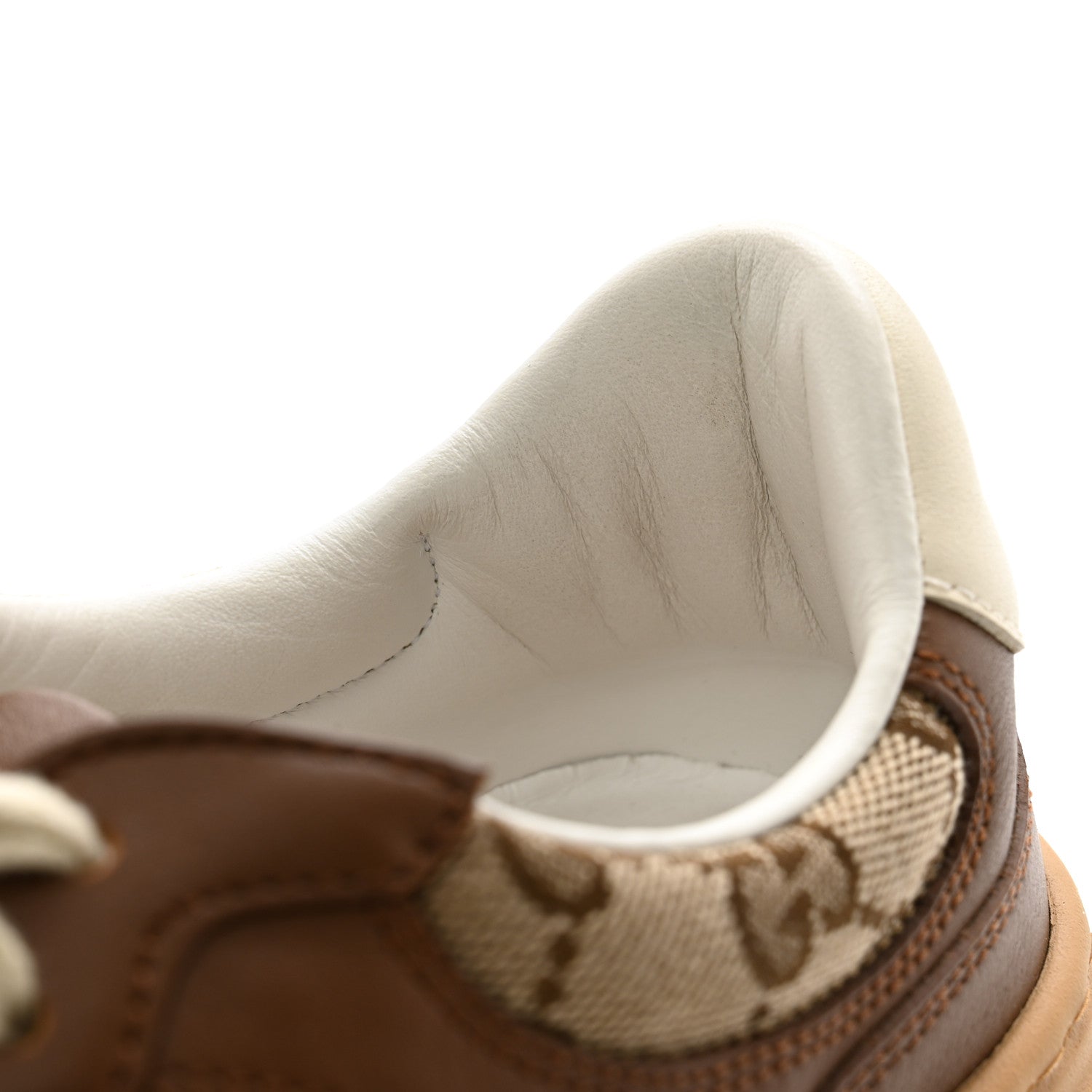 Gucci Calfskin GG Monogram Womens Platform 55mm Sneakers 36.5 Hezelnut Beige Ebony Mystic White 8 of 10